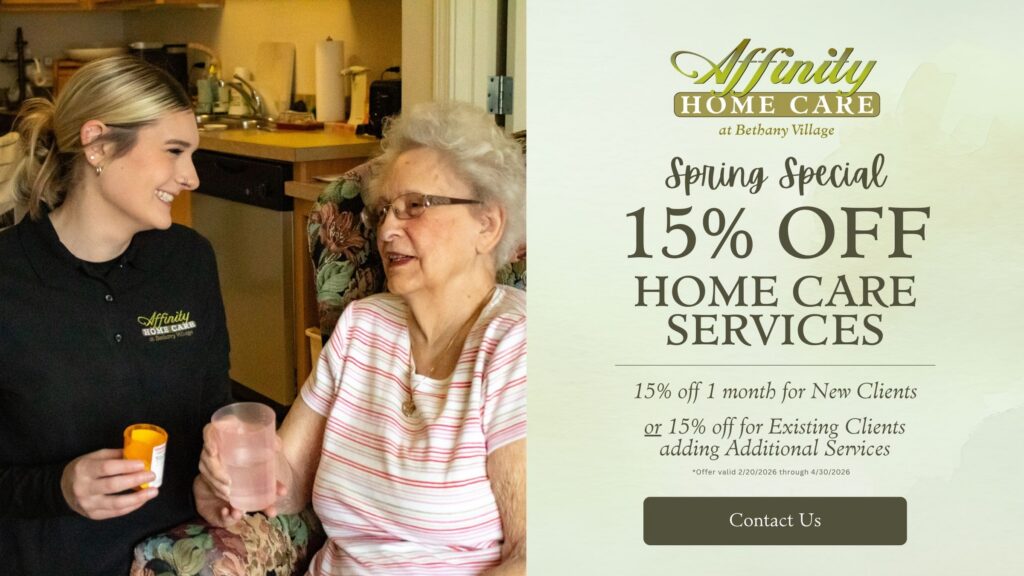Affinity senior care services spring special flyer